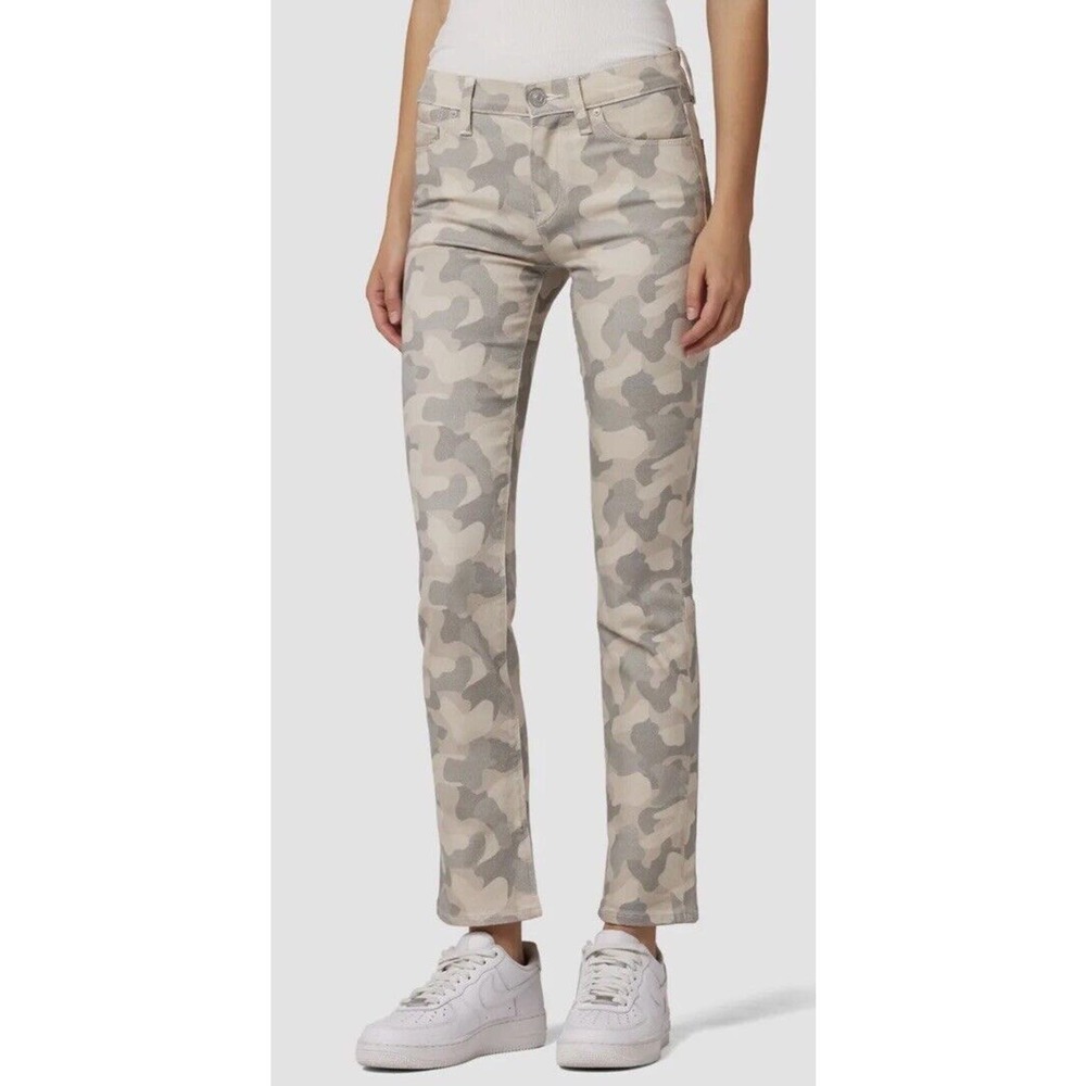 Hudson Nico Jeans Tan Peyote Camo Mid Rise Straight Stretch New Women's Size 27